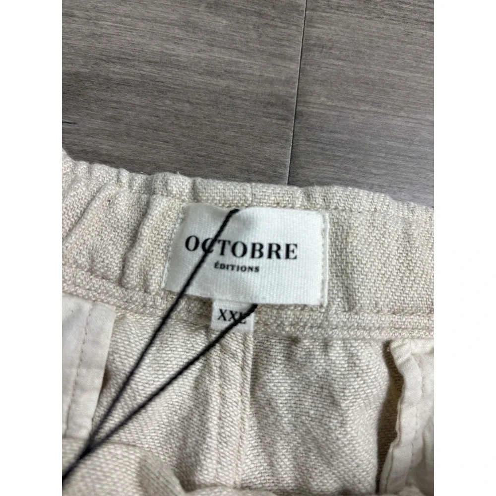 Octobre Éditions Men's Short Priam Naturel Shorts Men's Size 2xl Cotton Beige